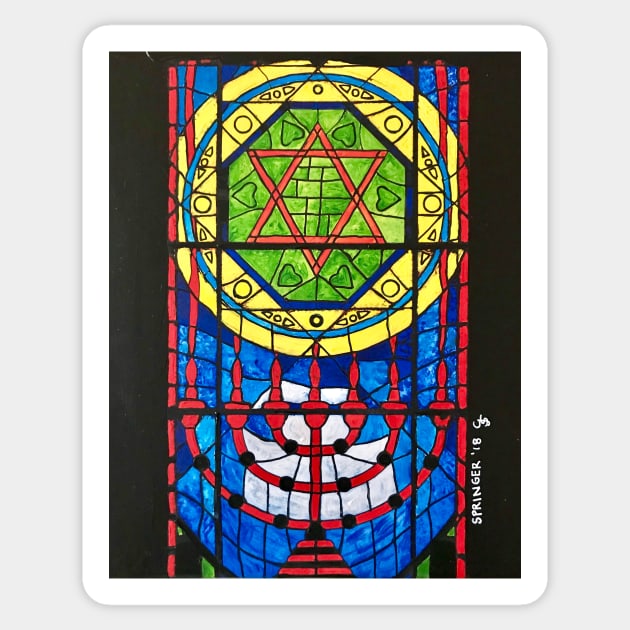 Star of David Stained Glass Sticker by gjspring